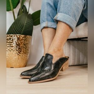 NWT Black Corky’s Saloon Mules.